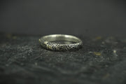 Scottish Sapphire Textured Ring with Sterling Silver & Scottish Gold