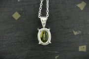 Oval Peridot Sterling Silver Pendant