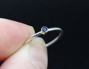 Delicate Scottish Sapphire with Scottish Gold, Sterling Silver Ring