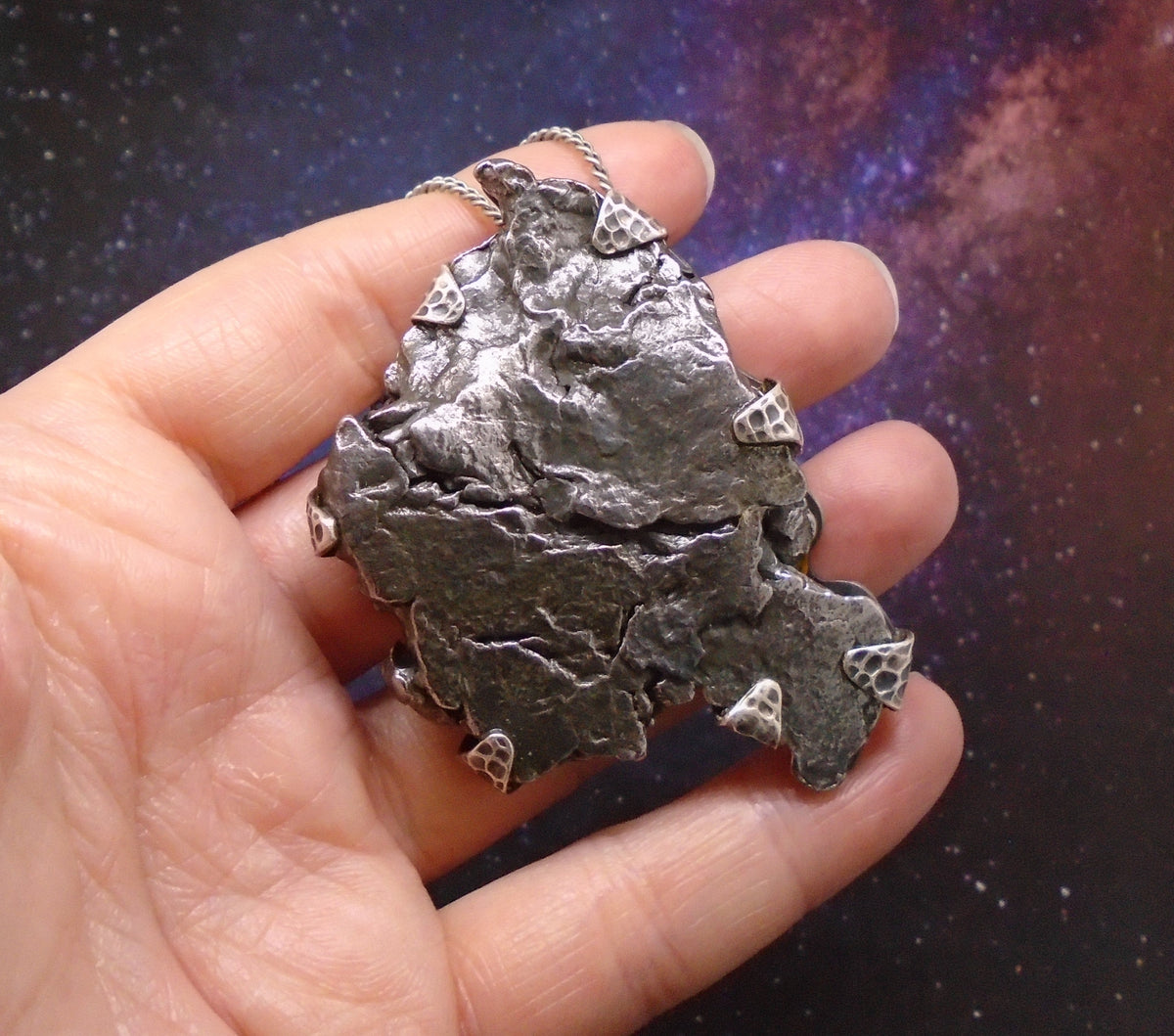 'Star-sung' Colossal Meteorite Sterling Silver Pendant