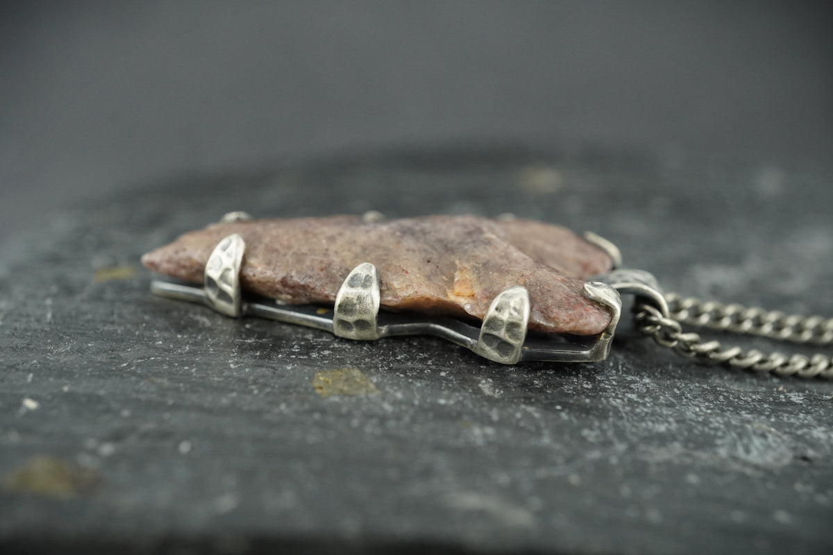 Neolithic Arrowhead Hammered Sterling Silver Pendant