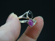 Ruby and Tourmaline Sapphire Sterling Silver Ring