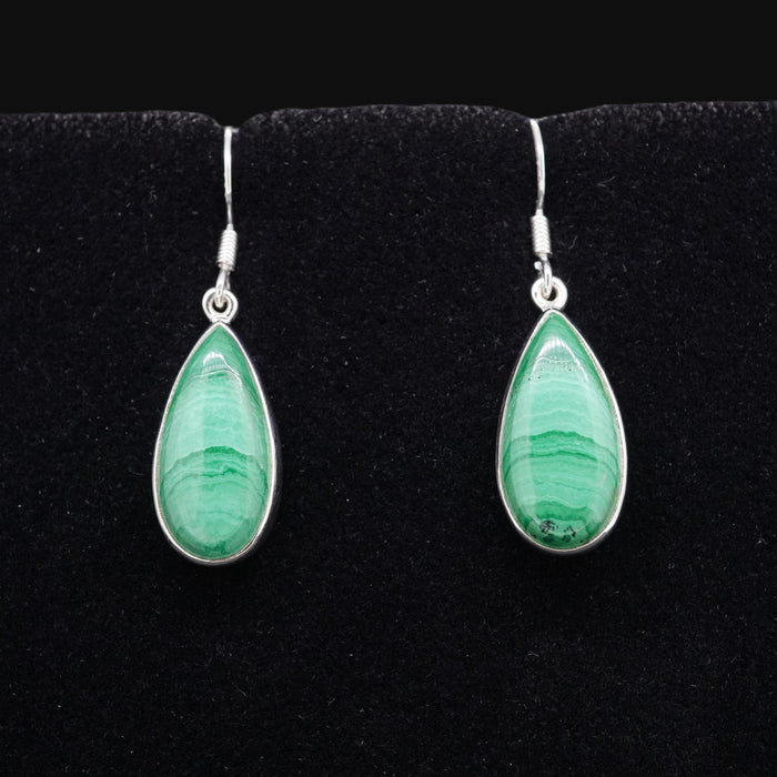 Malachite Sterling Silver Drop Earrings