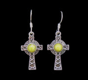 Highland Marble  Sterling Silver Celtic Cross Earrings