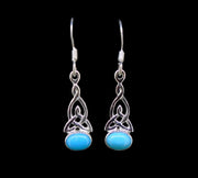 Turquoise Sterling Silver Celtic Earrings