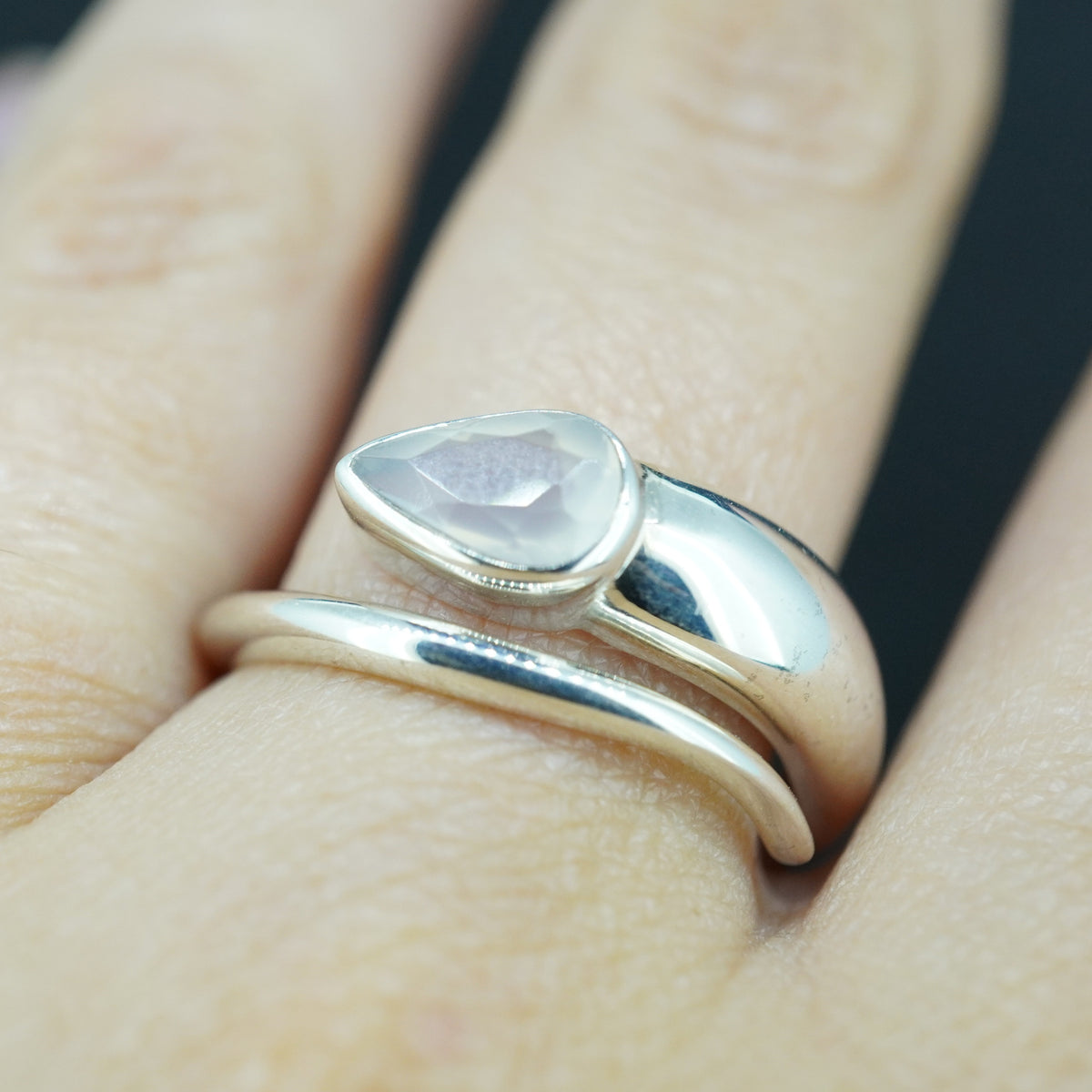 Scottish Chalcedony Sterling Silver Wrap Ring