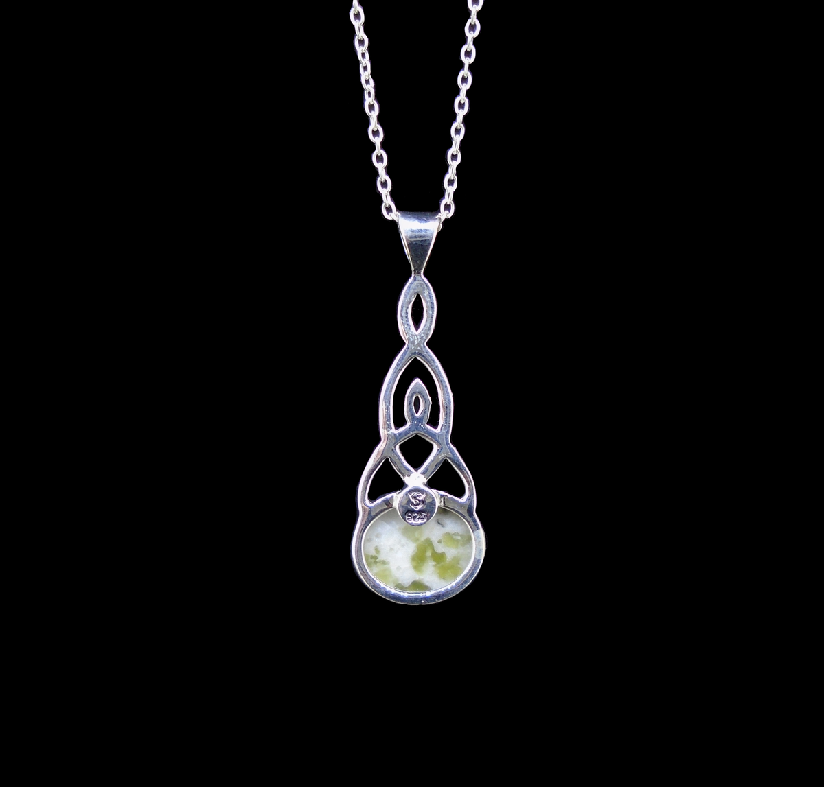 Iona Marble Celtic Knot Sterling Silver Pendant