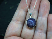 Natural Purple Star Ruby Sterling Silver Pendant