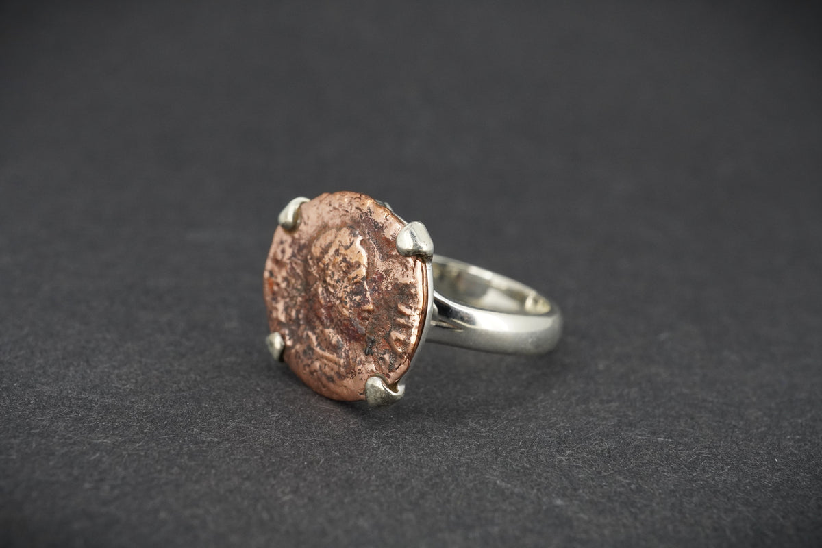 Ancient Roman Coin Sterling Silver Ring