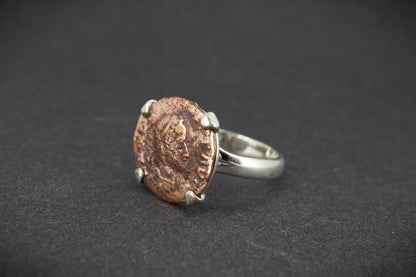 Ancient Roman Coin Sterling Silver Ring