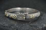 Scottish Sapphire & Diamonds with Scottish Gold, Sterling Silver Bracelet