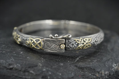 Scottish Sapphire & Diamonds with Scottish Gold, Sterling Silver Bracelet