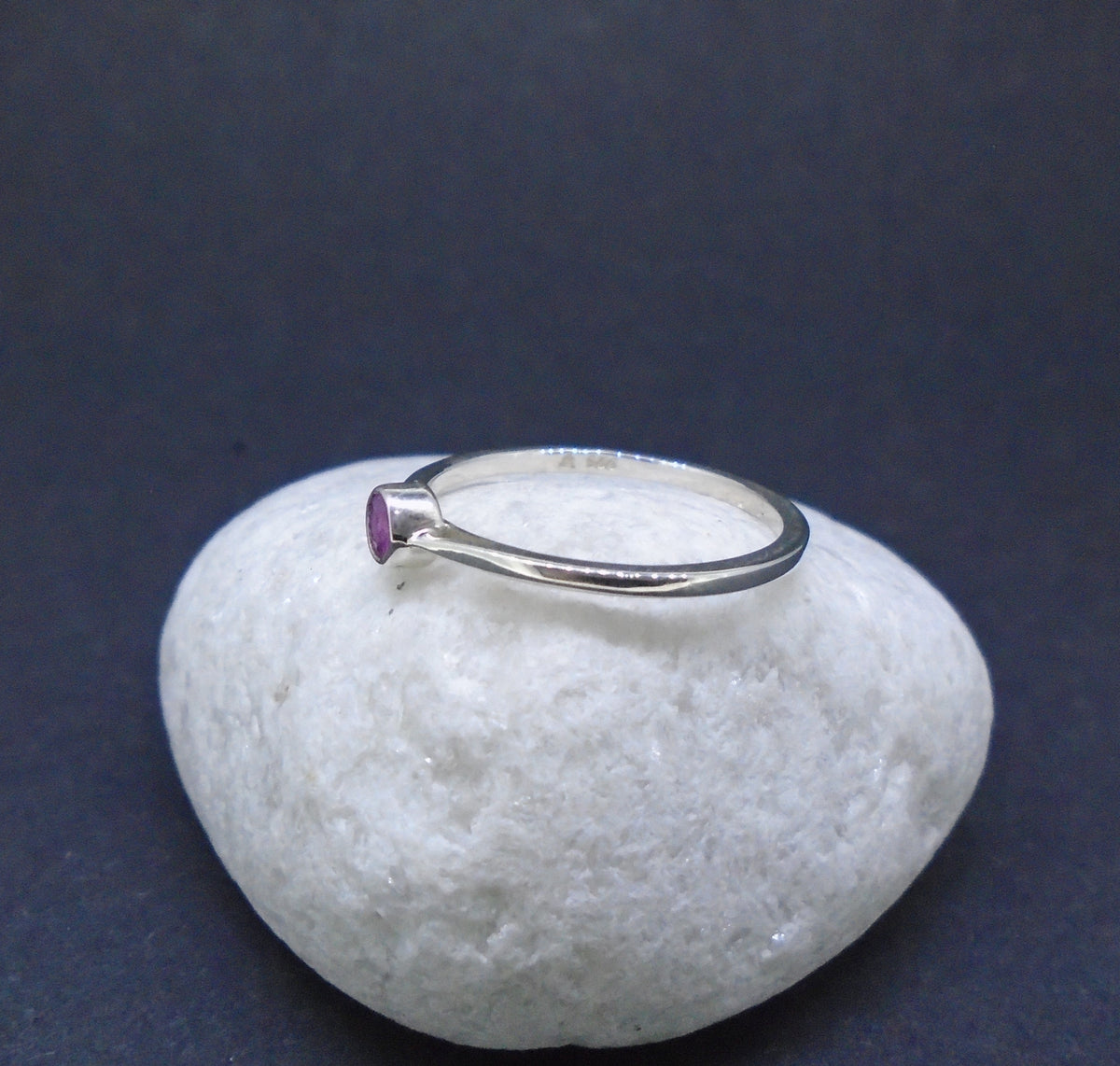 Pink Sapphire Sterling Silver Ring