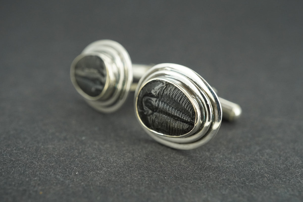 Trilobite Sterling Silver Cufflinks 12x10mm