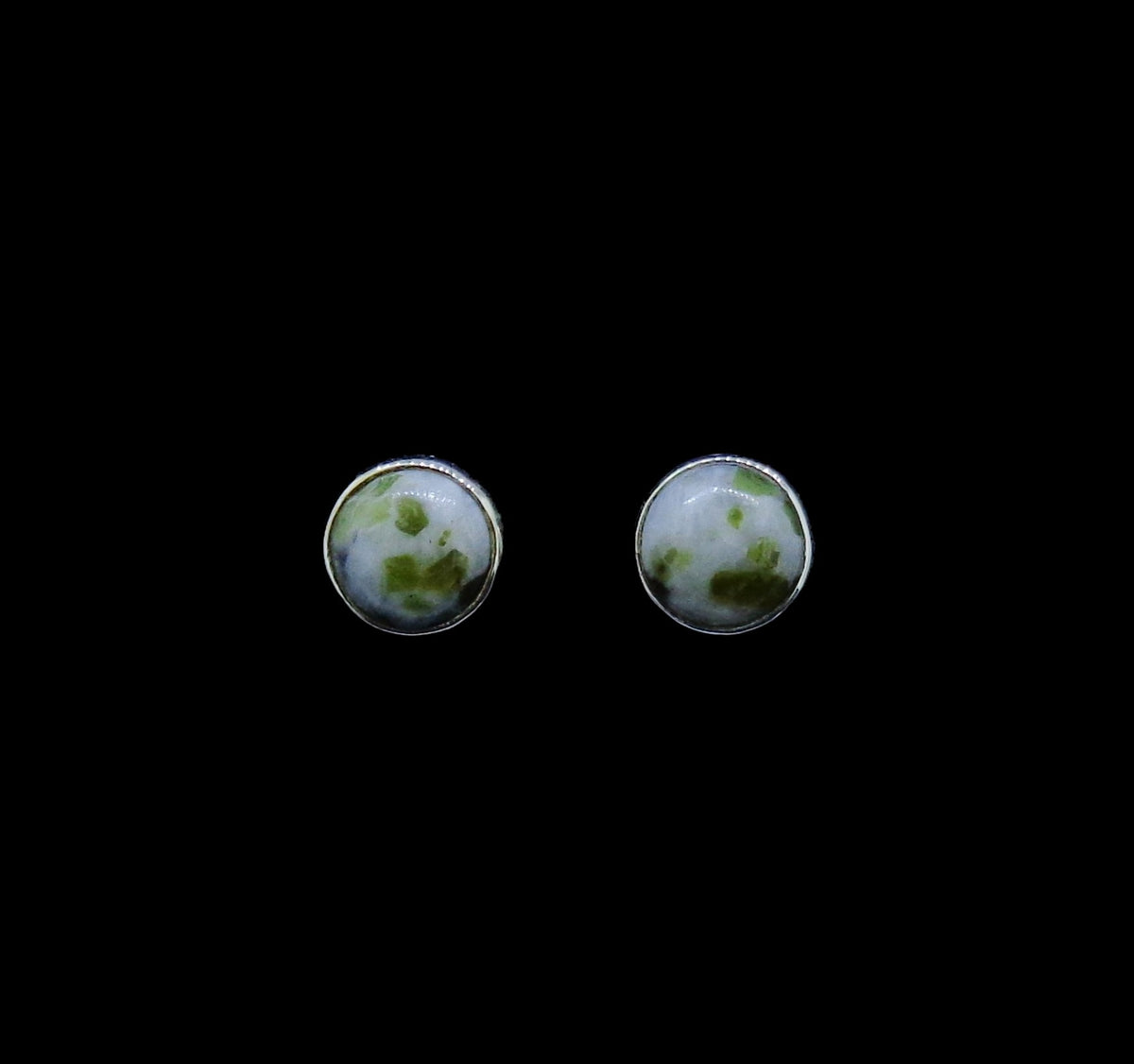 Iona Marble 6mm Sterling Silver Stud Earrings