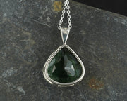 Faceted Edinburgh Sea Glass Sterling Silver Claw Set Pendant