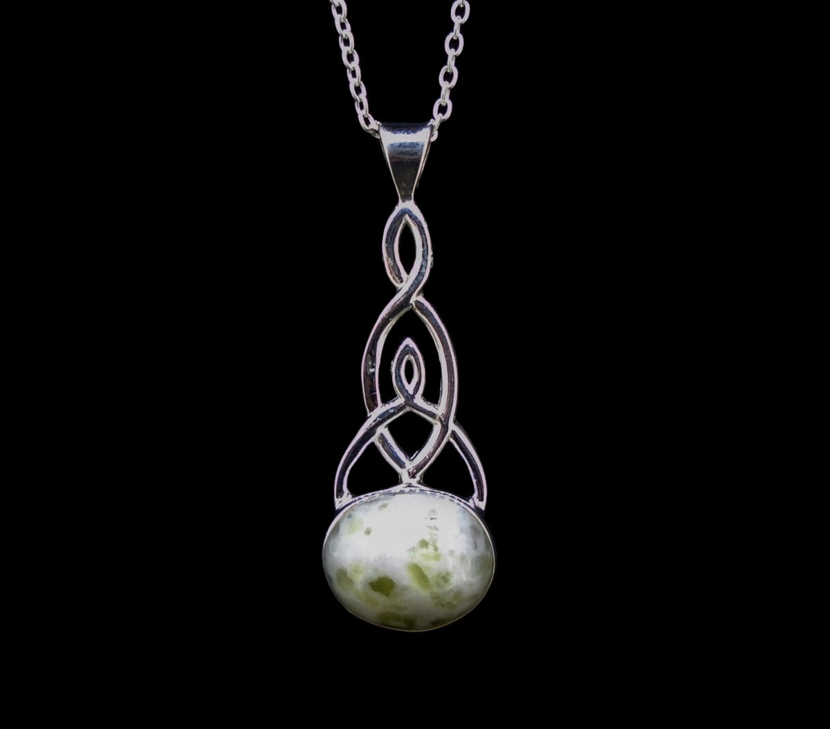Iona Marble Celtic Knot Sterling Silver Pendant