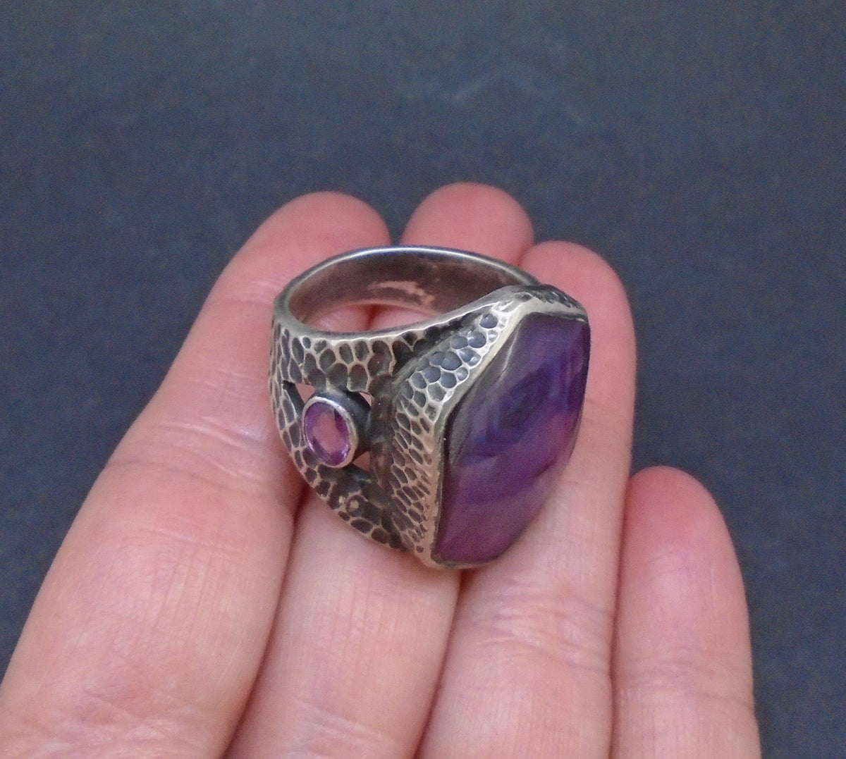 Trapiche Ruby & Rose Sapphire Sterling Silver Ring