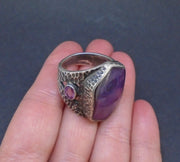 Trapiche Ruby & Rose Sapphire Sterling Silver Ring