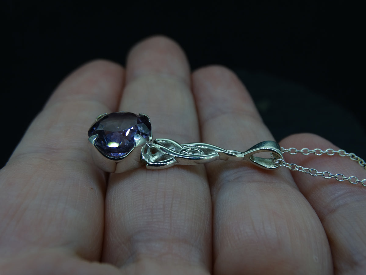 Amethyst Sterling Silver Celtic Pendant