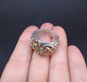 'Flùr na Beinne' Scottish Smoky Quartz Scottish Gold & Silver Ring