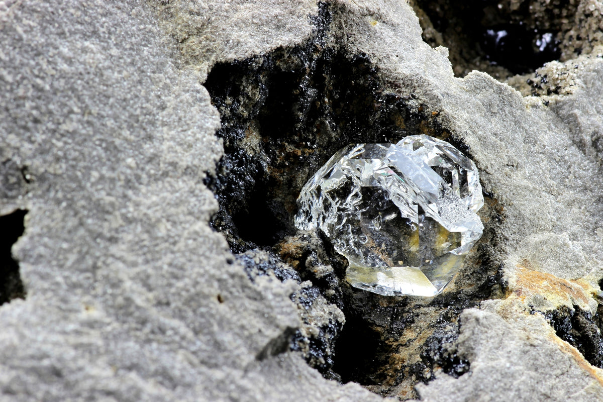 Herkimer Diamond Gold Plated Sterling Silver Studs
