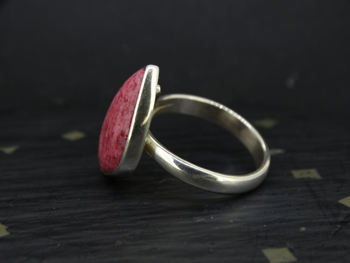 Pink Thulite Sterling Silver Adjustable Ring