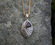 'Glen Clova' Cairngorm Quartz, Scottish Gold & Silver Celtic Pendant