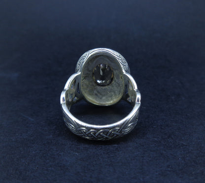 'Tatha' Perthshire Smoky Quartz & Misty Diamond, Scottish Gold & Silver Ring