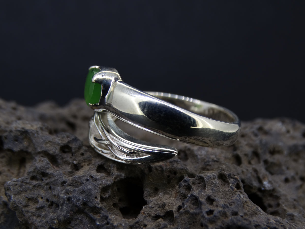 Canadian Jade Sterling Silver Snake Ring