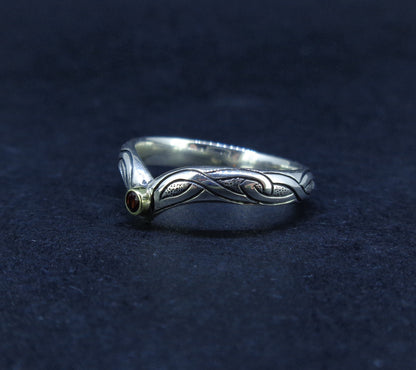 Elie Ruby & 14ct Scottish Gold Sterling Silver Ring