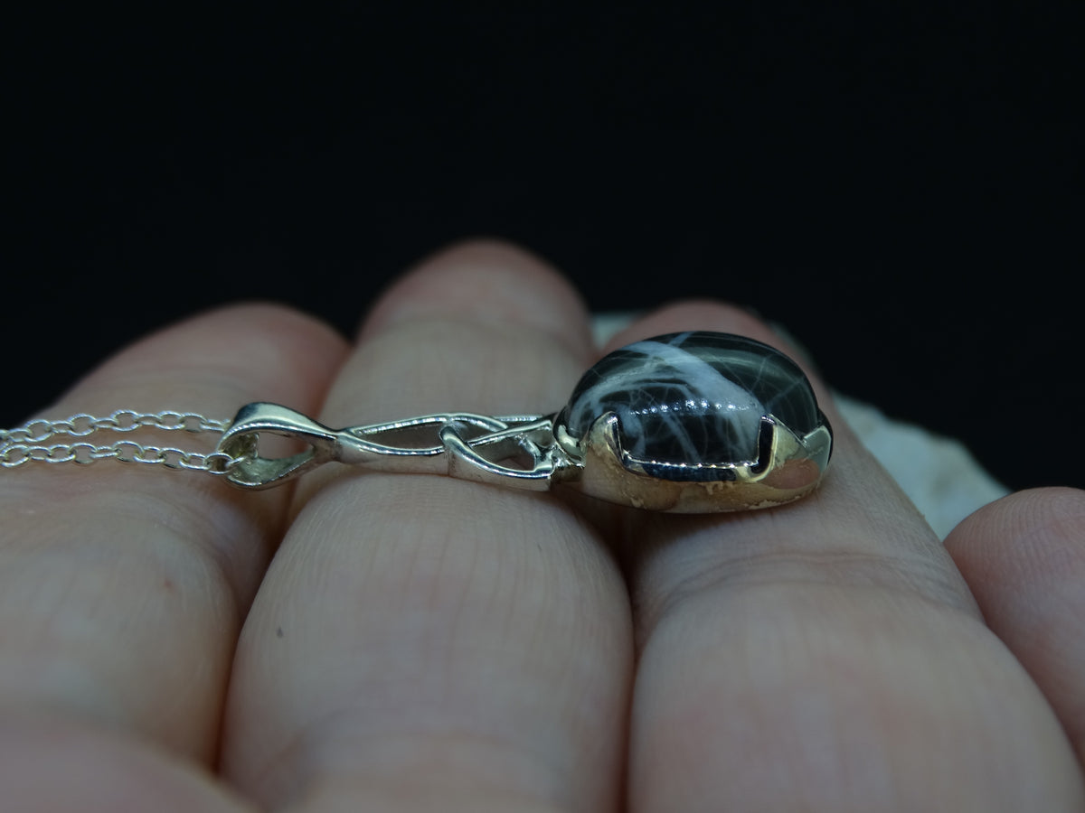 Ullapool Stone Sterling Silver Celtic Pendant