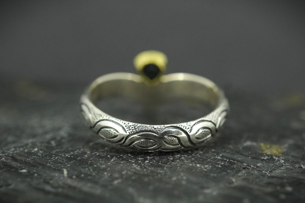 Scottish Sapphire & Elie Ruby Ring with Scottish Gold & Sterling Silver