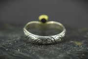 Scottish Sapphire & Elie Ruby Ring with Scottish Gold & Sterling Silver