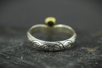 Scottish Sapphire & Elie Ruby Ring with Scottish Gold & Sterling Silver