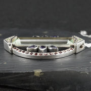 Edinburgh Sea Glass Sterling Silver Faceted Pendant with Peridot and Garnet