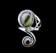 Skye Marble & Garnet Sterling Silver Ring