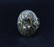 'Tatha' Perthshire Smoky Quartz & Misty Diamond, Scottish Gold & Silver Ring