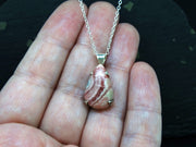 Rhodochrosite Sterling Silver Drop Pendant