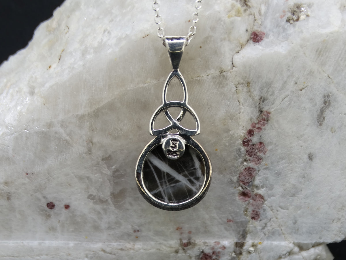 Ullapool Stone Sterling Silver Celtic Pendant