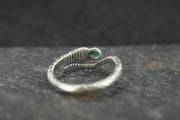 Emerald Sterling Silver Serpent Ring