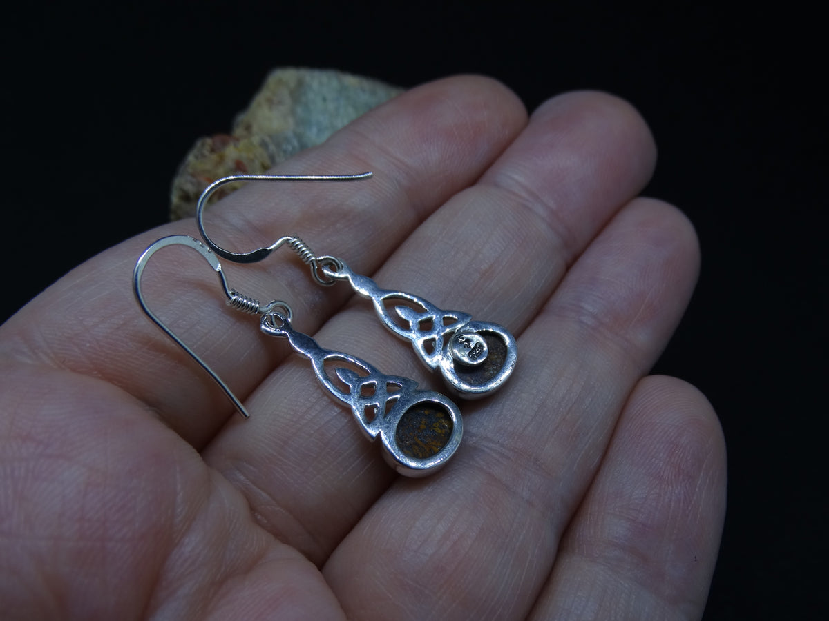Scottish Red Jasper Sterling Silver Celtic Earrings