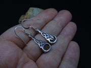 Scottish Red Jasper Sterling Silver Celtic Earrings