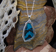 Gem Silica Chrysocolla Sterling Silver Pendant