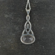 Rose Quartz Sterling Silver Celtic Knot Pendant