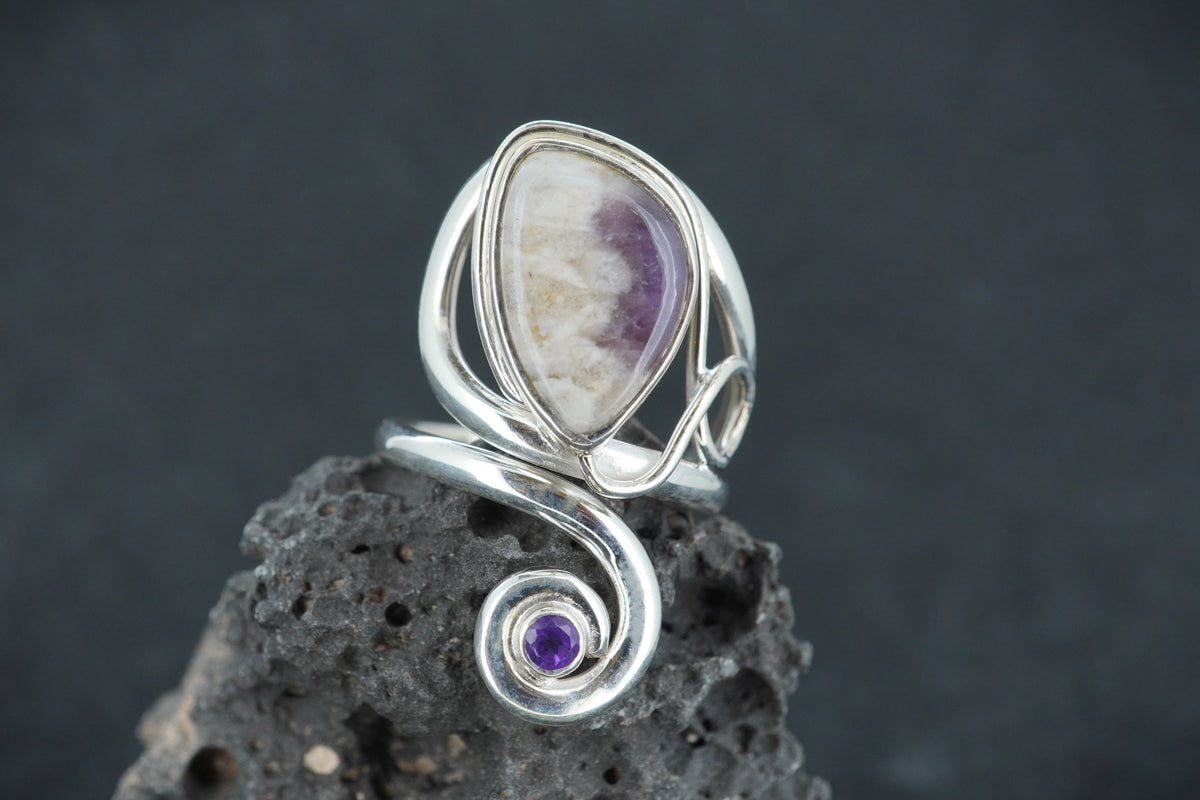 Cornish Amethyst & Amethyst Sterling Silver Ring