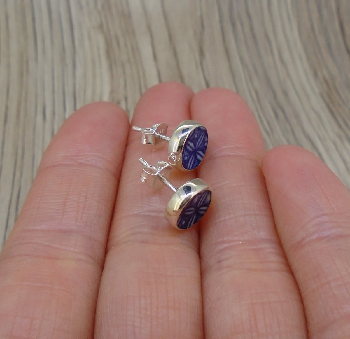 Old Willow 'Diamond' Sterling Silver Stud Earrings (8mm)