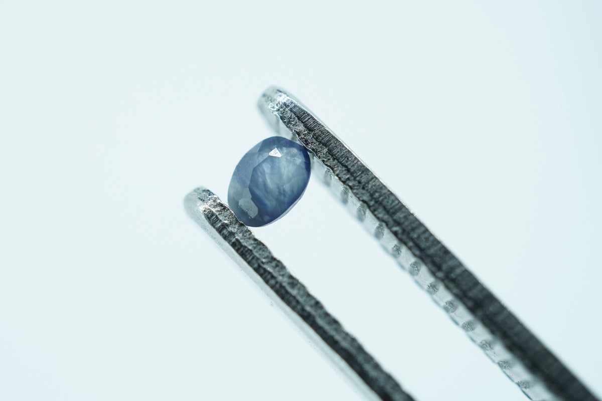 Oval Light Blue Silky Rare Scottish Sapphire Gemstone