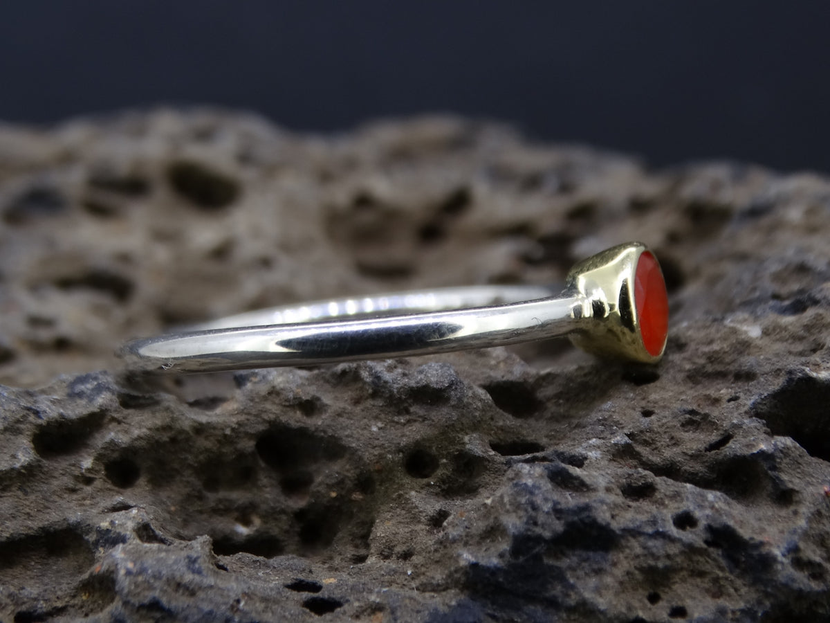 Delicate Scottish Carnelian Scottish Gold and Silver Ring