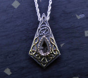 Perthshire Smoky Quartz in a Scottish Gold & Sterling Silver Pendant